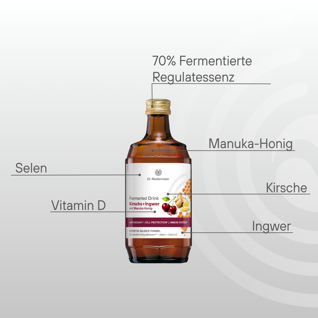Fermented Drink Kirsche + Ingwer mit Manuka-Honig