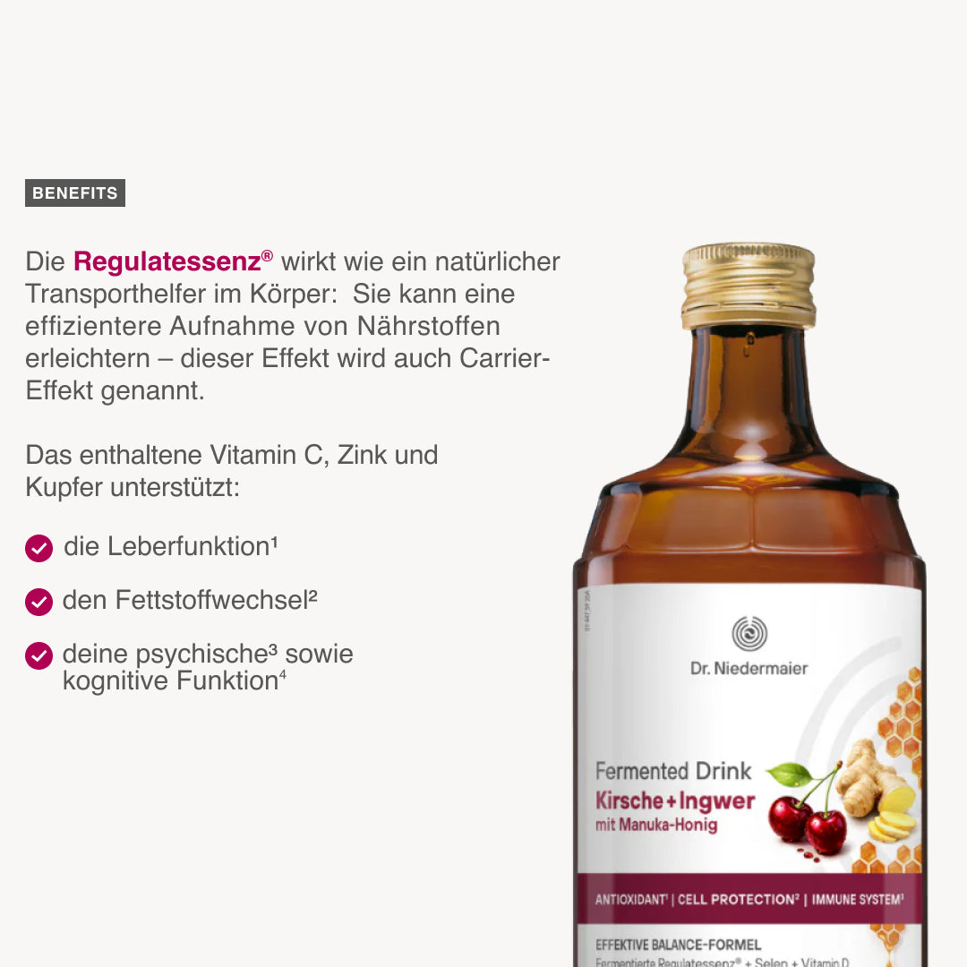 Fermented Drink Kirsche + Ingwer mit Manuka-Honig